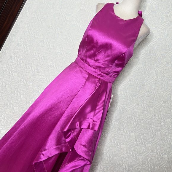 B. Darlin | Magenta Hi-Low Halter Formal Dress - Picture 5 of 15